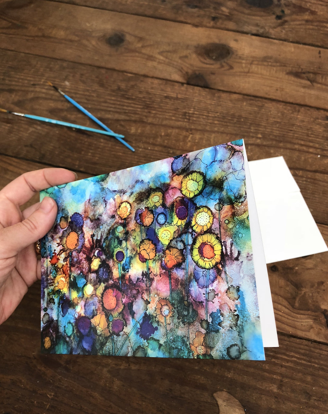 Field of Flowers: Alcohol Ink Painting