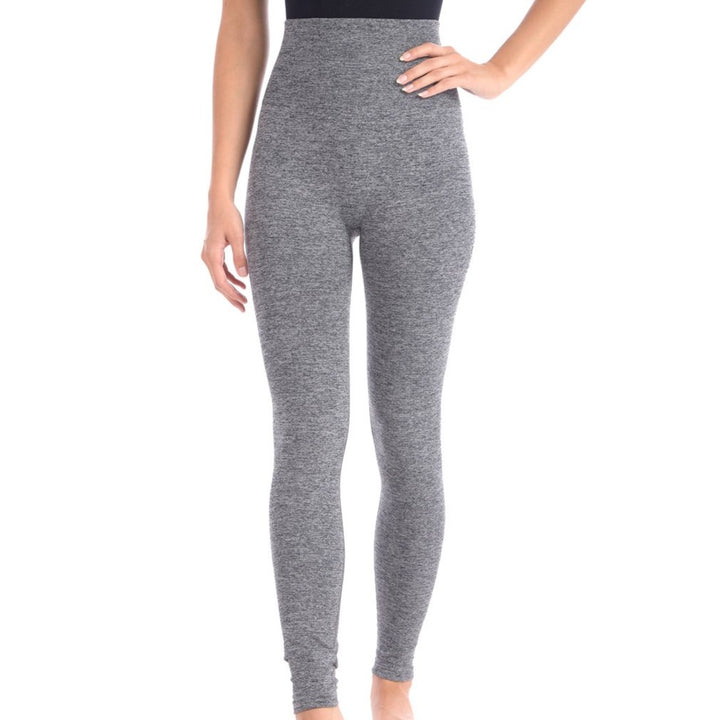 Look at Me Leggings with Double Lyaer 5" Hi-Waistband in Grey Mix