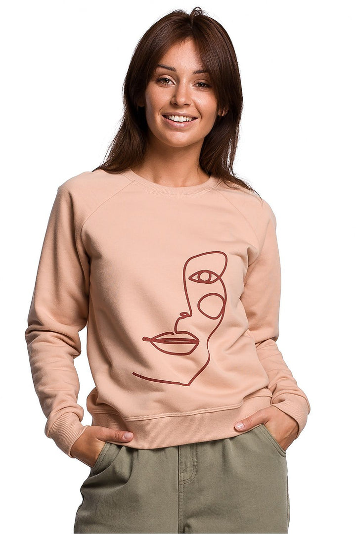 Printed Sweatshirt Beige