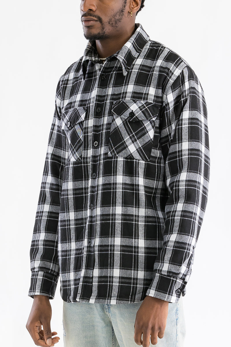 Checkered Plaid Quilted Flannel Jacket