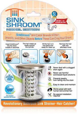 SinkShroom (Nickel Edition) the Hair Catcher That Prevents Clogged Bathroom Sink Drains