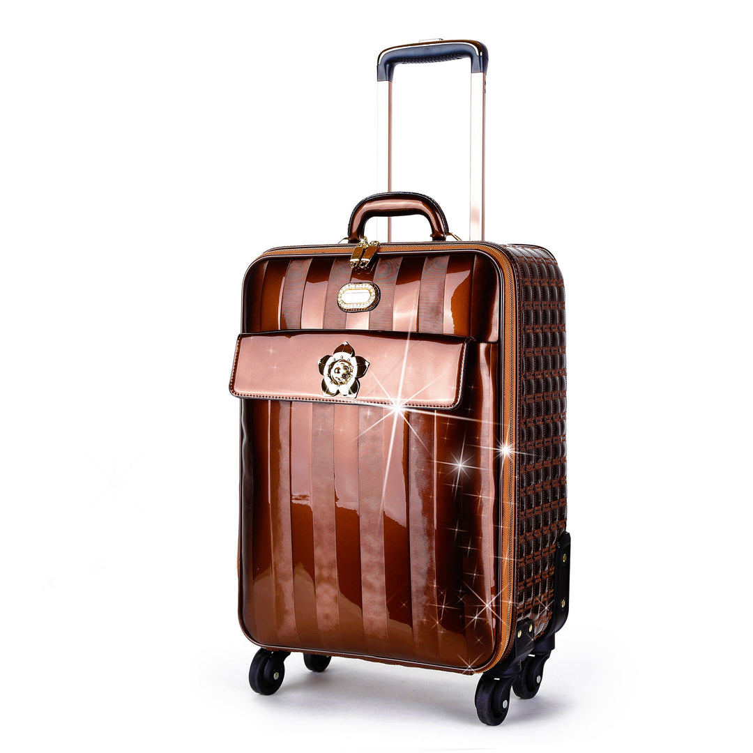 Floral Accent Light Weight Spinner Luggage
