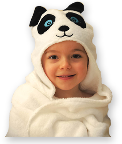 Panda Hooded Cotton Turkish Towel Little Kid