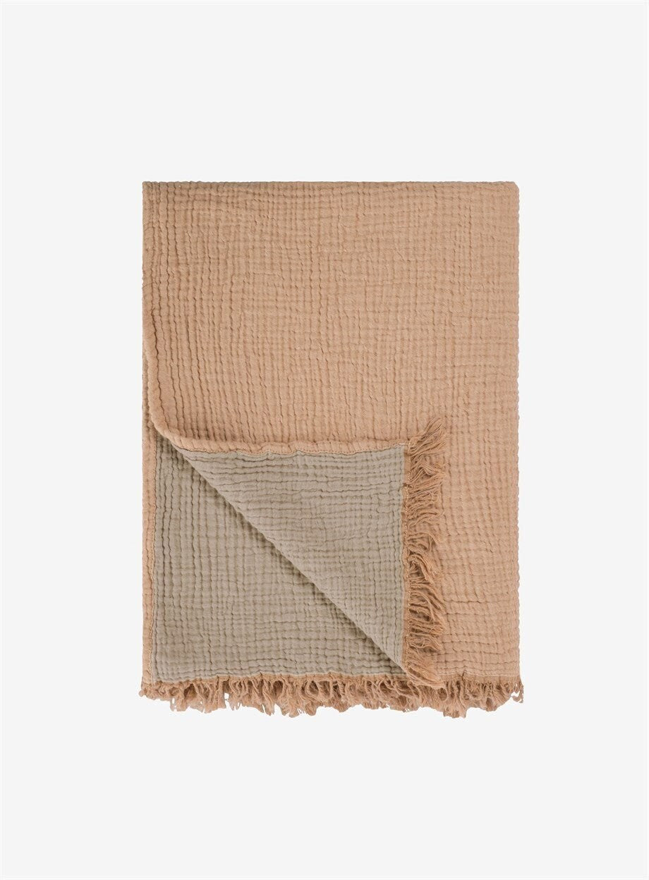 Boho Cotton Throw Blanket 130x170 Mocha/Caramel