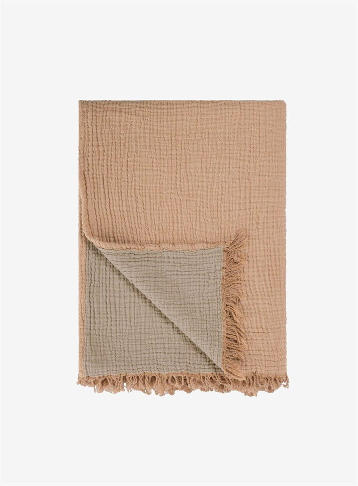 Boho Cotton Throw Blanket 130x170 Mocha/Caramel