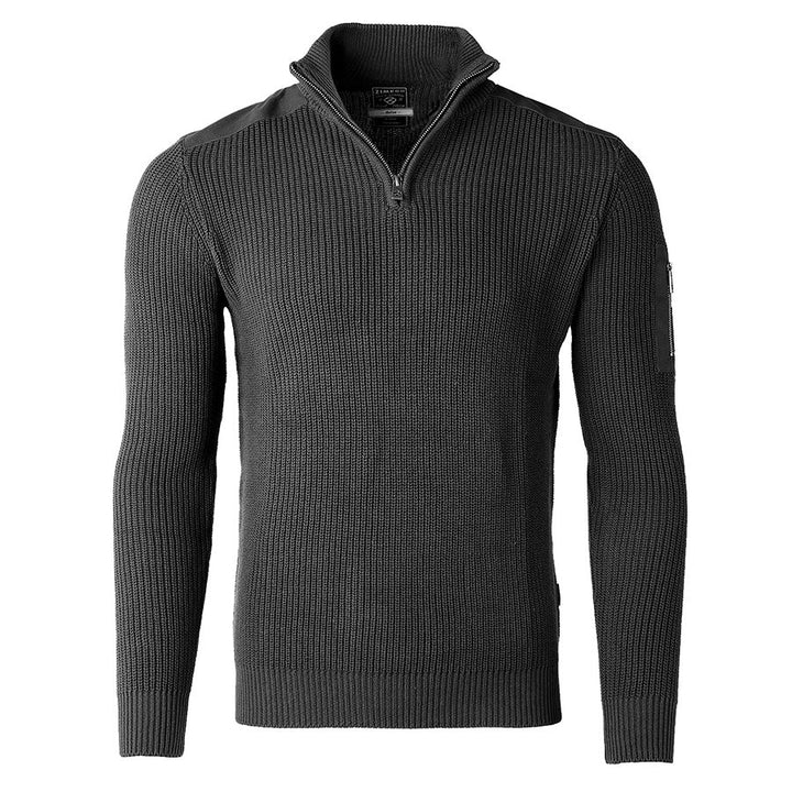 Long Sleeve Pullover Quarter Zip Mock Neck Polo Sweater