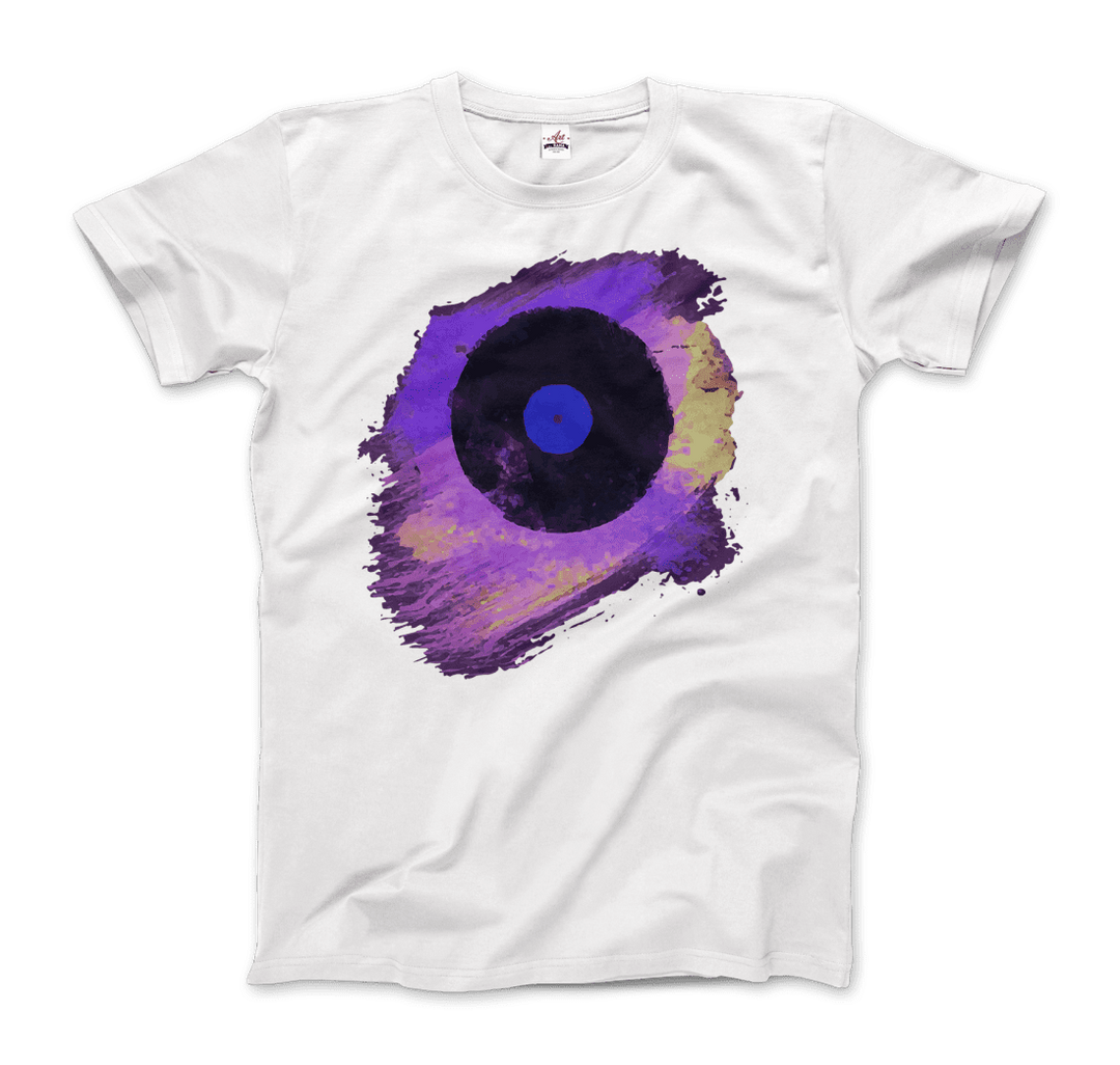 Vinyl Record Made of Paint Scattered in Purple Tones T-Shirt