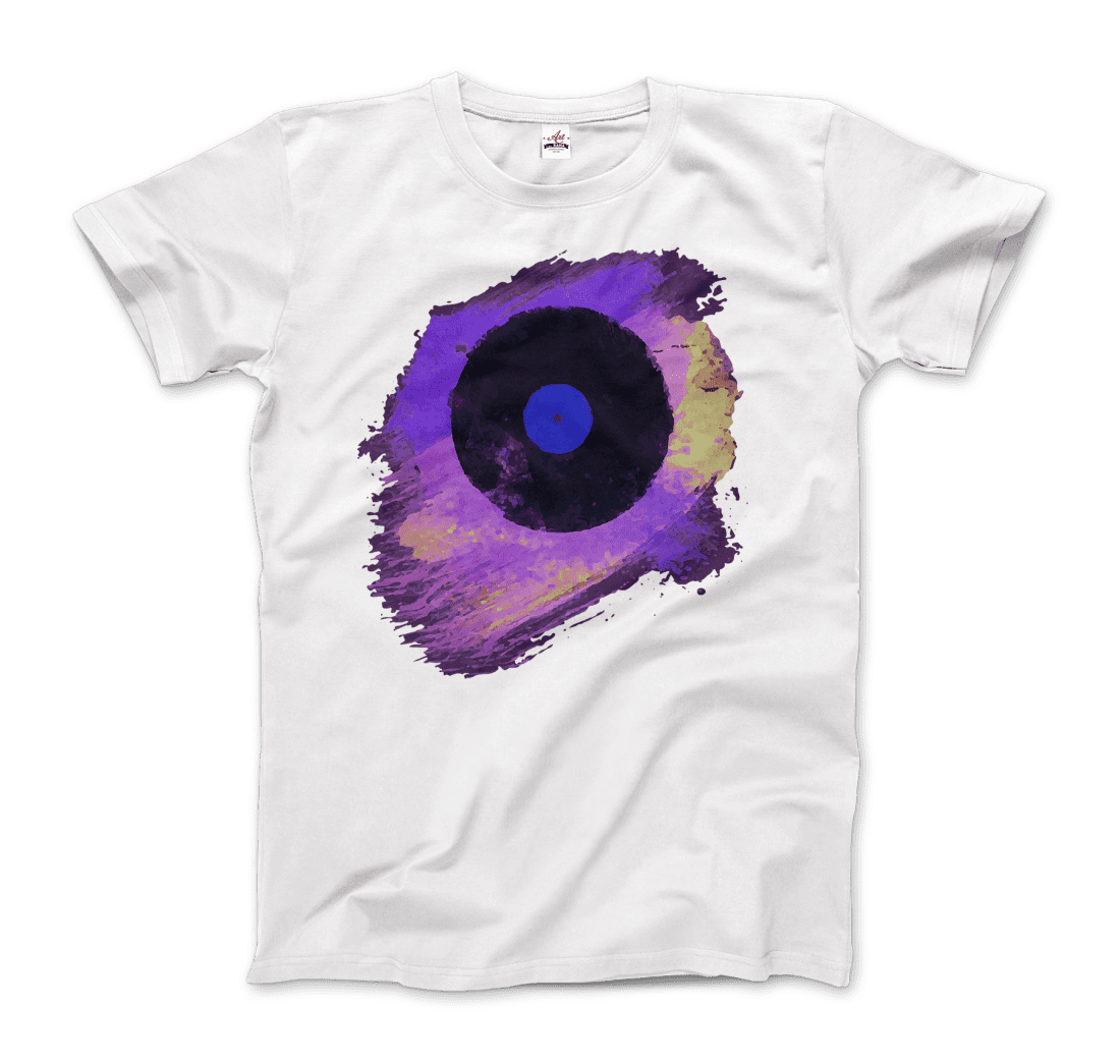 Vinyl Record Made of Paint Scattered in Purple Tones T-Shirt