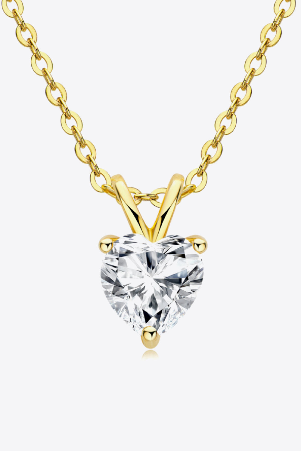 Heart-Shaped 1 Ct Moissanite Pendant Necklace
