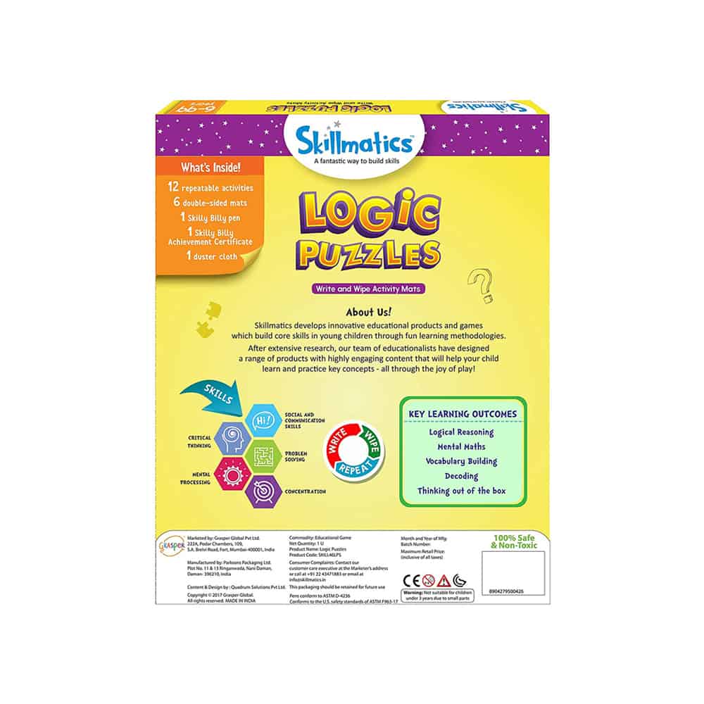 Skillmatics Logic Puzzle Educational Games for Kids (6-99)