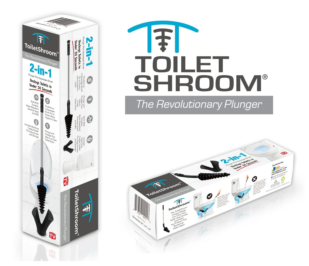 ToiletShroom (Black) Toilet Plunger That Unclogs Toilets in Seconds