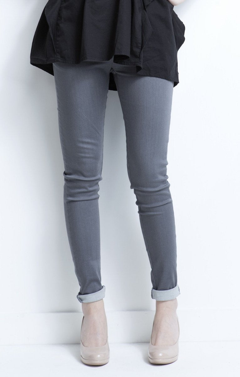 Girls Grey Denim Legging Pants