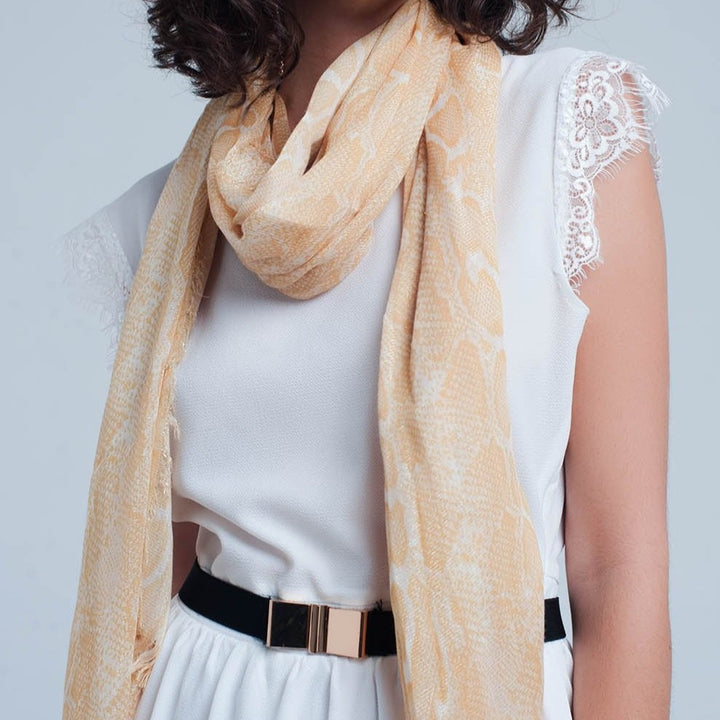 Yellow Scarf with Leopard Print