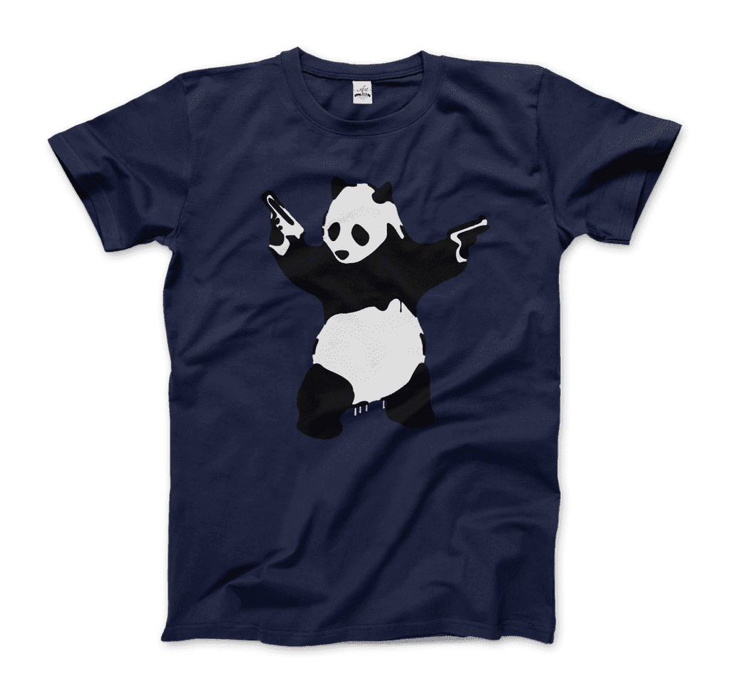 Banksy Pandamonium Armed Panda Artwork T-Shirt