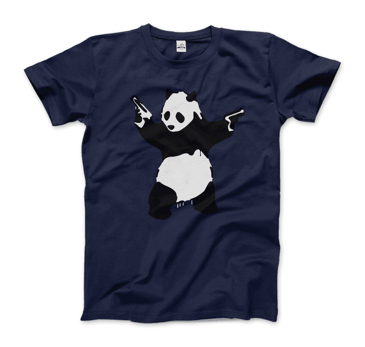 Banksy Pandamonium Armed Panda Artwork T-Shirt