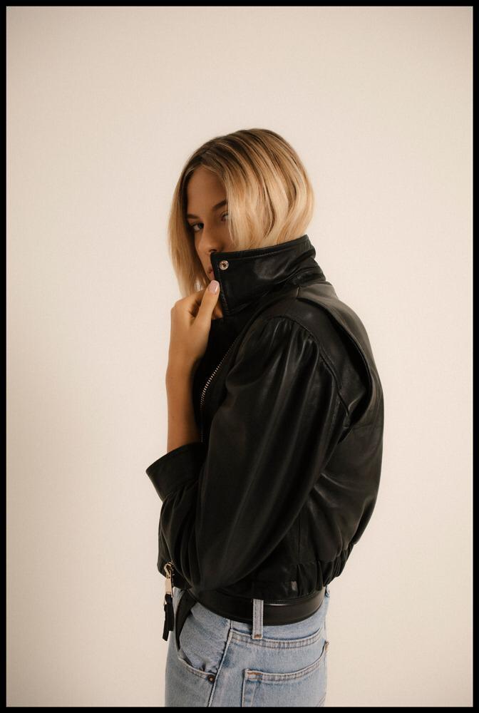 Puffy Biker Lambskin Jacket