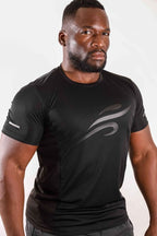 Robert Short Sleeve T-Shirt with Reflective Logo in Black