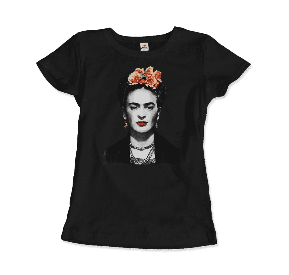 Frida Kahlo With Flowers Poster Artwork T-Shirt
