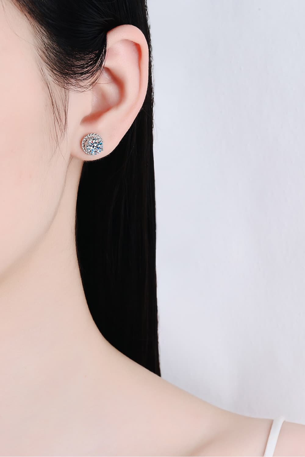 2 Ct Moissanite 925 Sterling Silver Stud Earrings