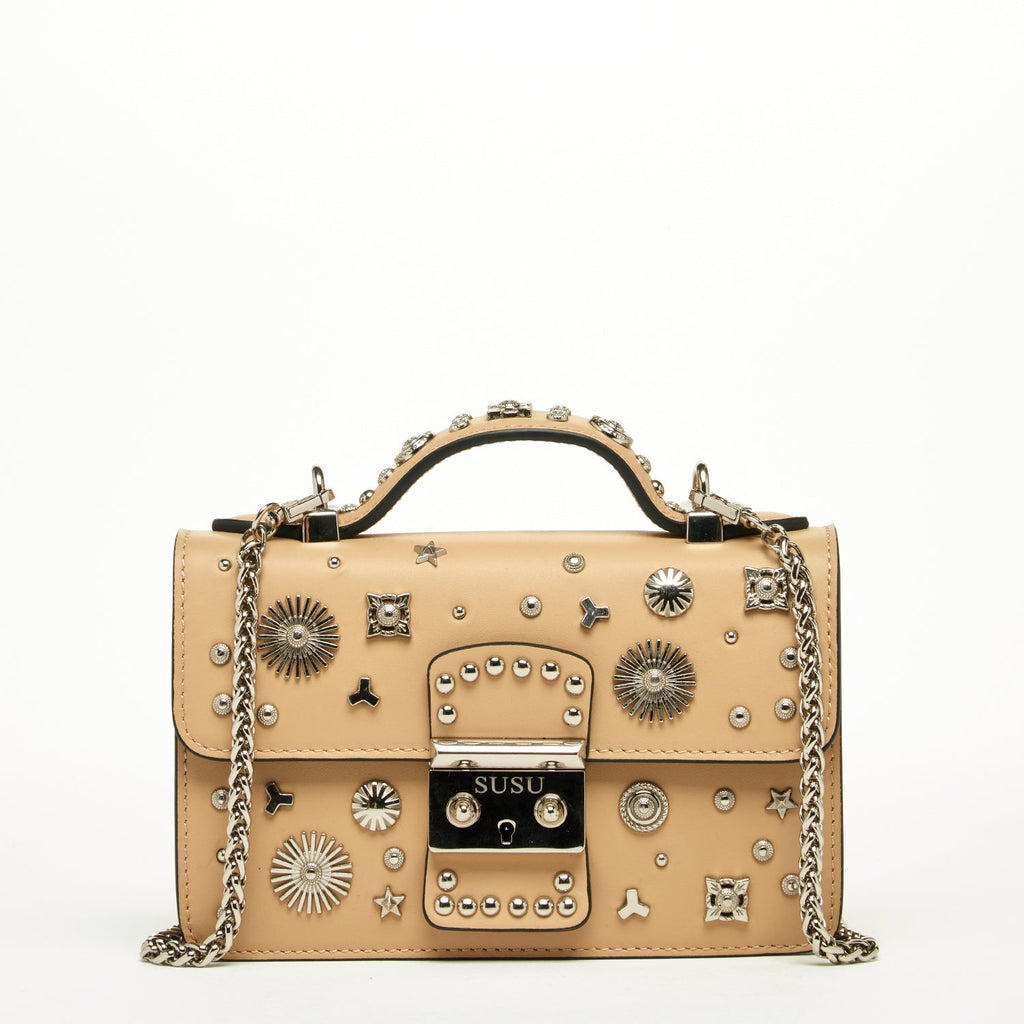 The Hollywood Small Leather Bag Beige