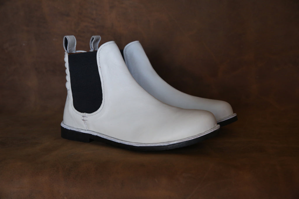The Gamble Leather Boot White