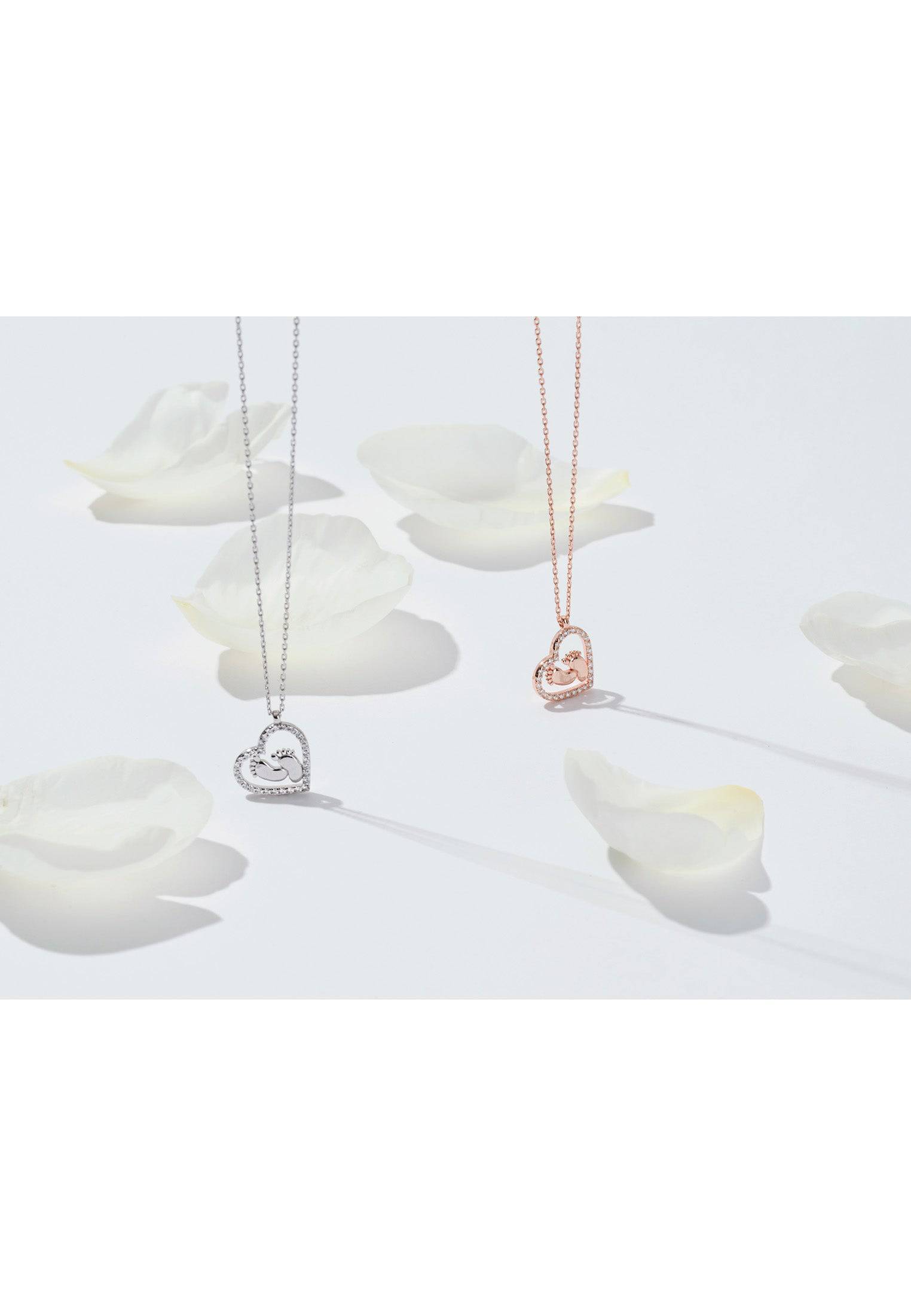 Heart Mum Pendant Necklace Silver