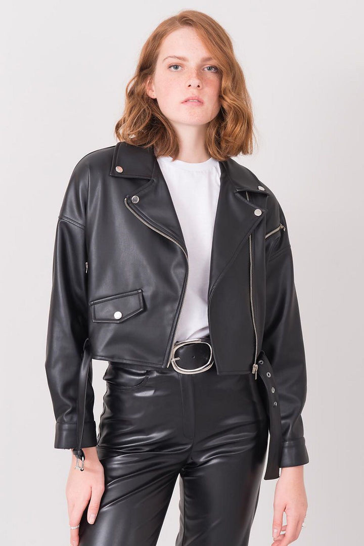 Black Biker Jacket by Sally Fashion
