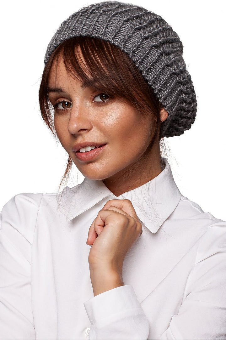 Knitted Beret Charcoal Grey