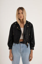 Puffy Biker Lambskin Jacket