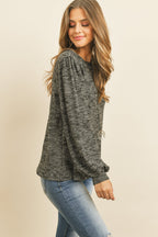 Puff Sleeved Waffle Top