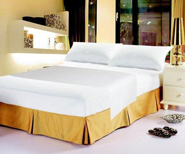 DaDa Bedding White Flat Sheet & Pillow Cases Set (FS098765)