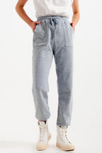 Joggers with Elastic Waist Band in Gray