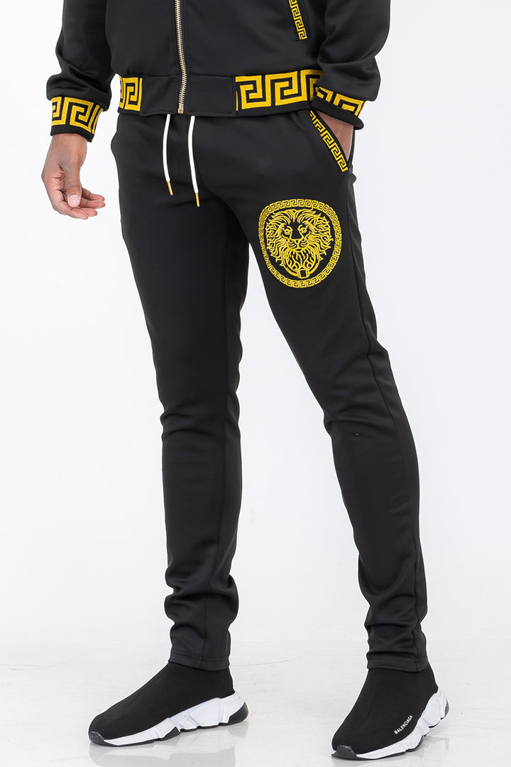 Lion Head Embroidered Track Pants