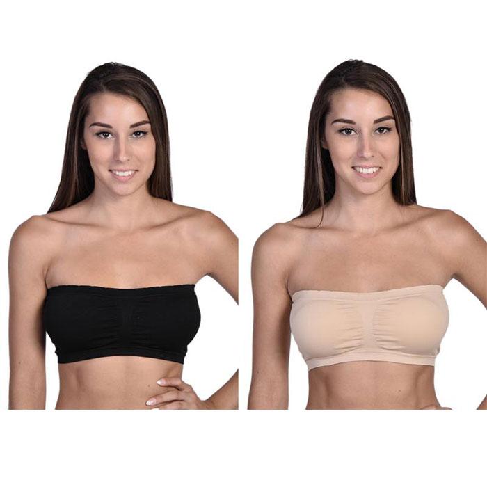 2-Pack Bandeaus Black and Nude