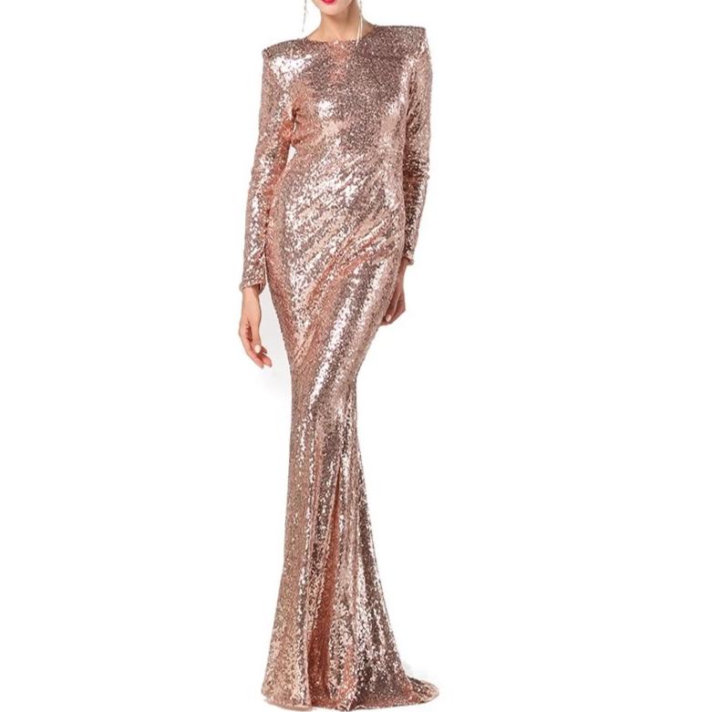 Gold Sequin Ball Gown