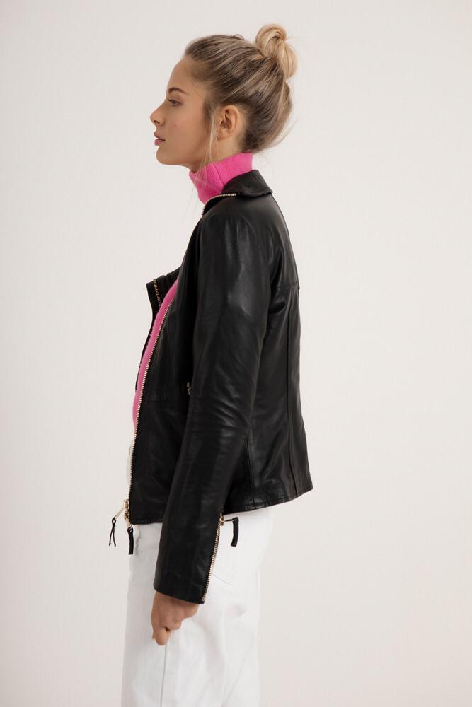 Basic High Neck Biker Jacket