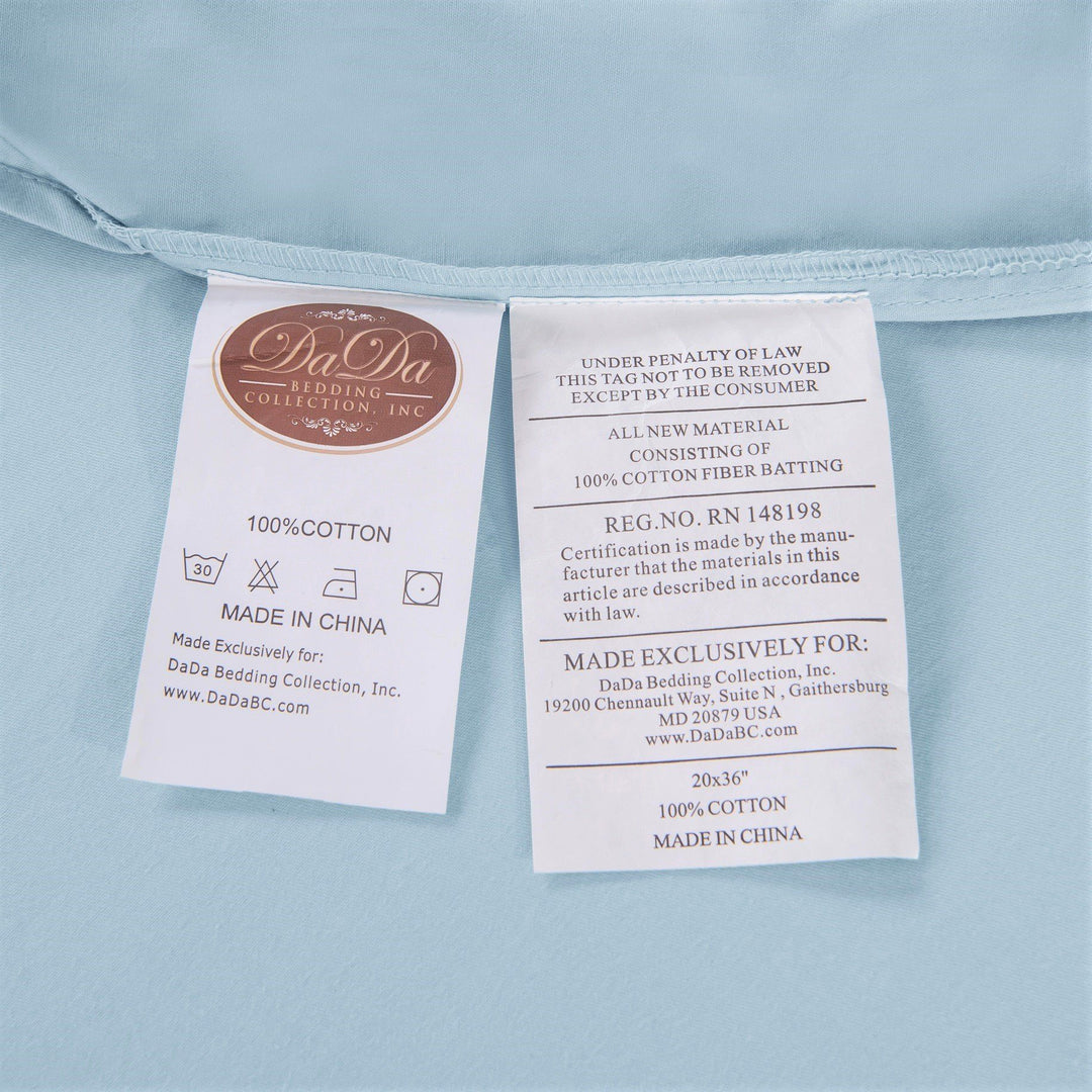 Sea-Foam Baby Blue 100% Cotton Fitted Bed Sheet & Pillow Cases Set