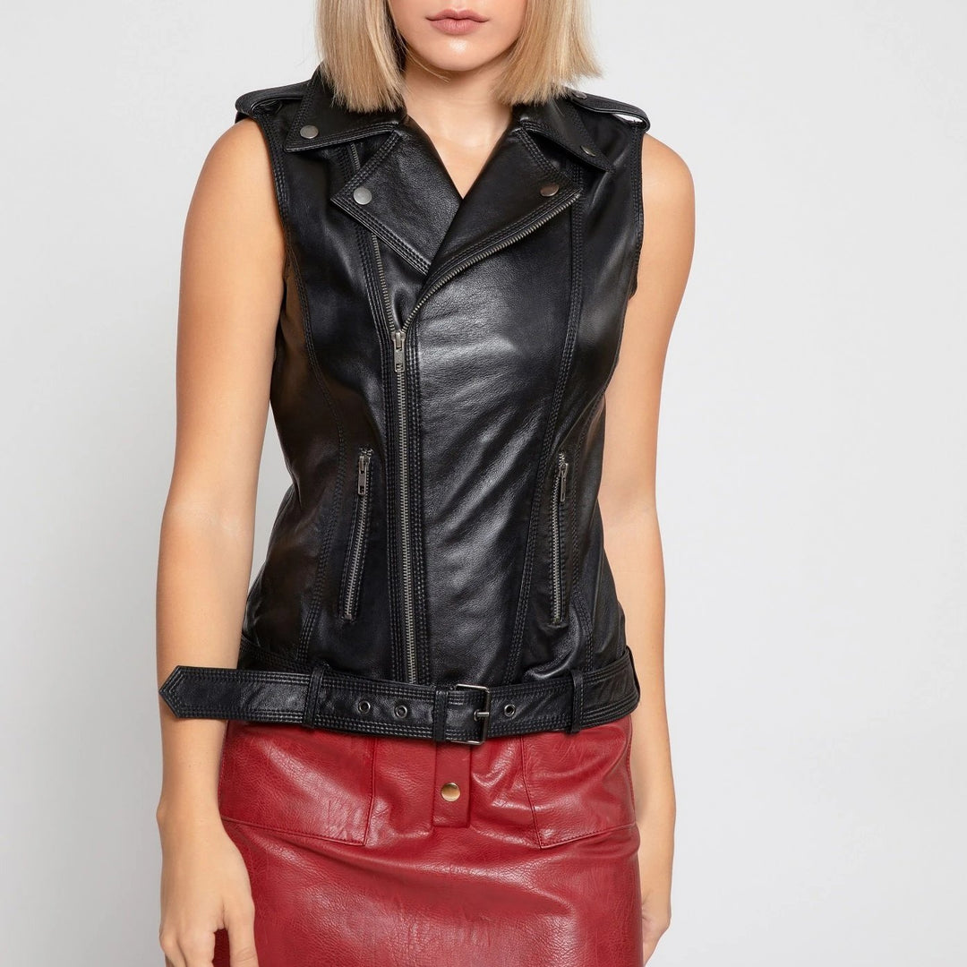 Womens Liana Leather Vest