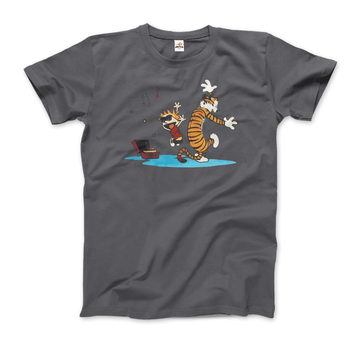 Calvin and Hobbes Dancing With Record Player T-Shirt