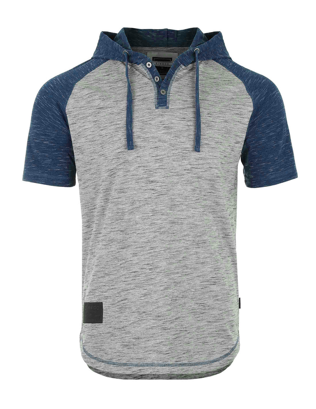 Two-Tone Men's Short Sleeve Raglan Henley Hoodie