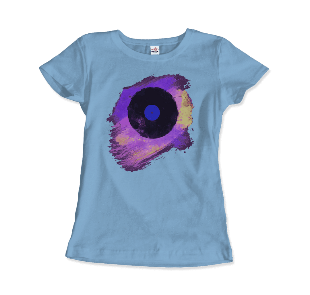 Vinyl Record Made of Paint Scattered in Purple Tones T-Shirt