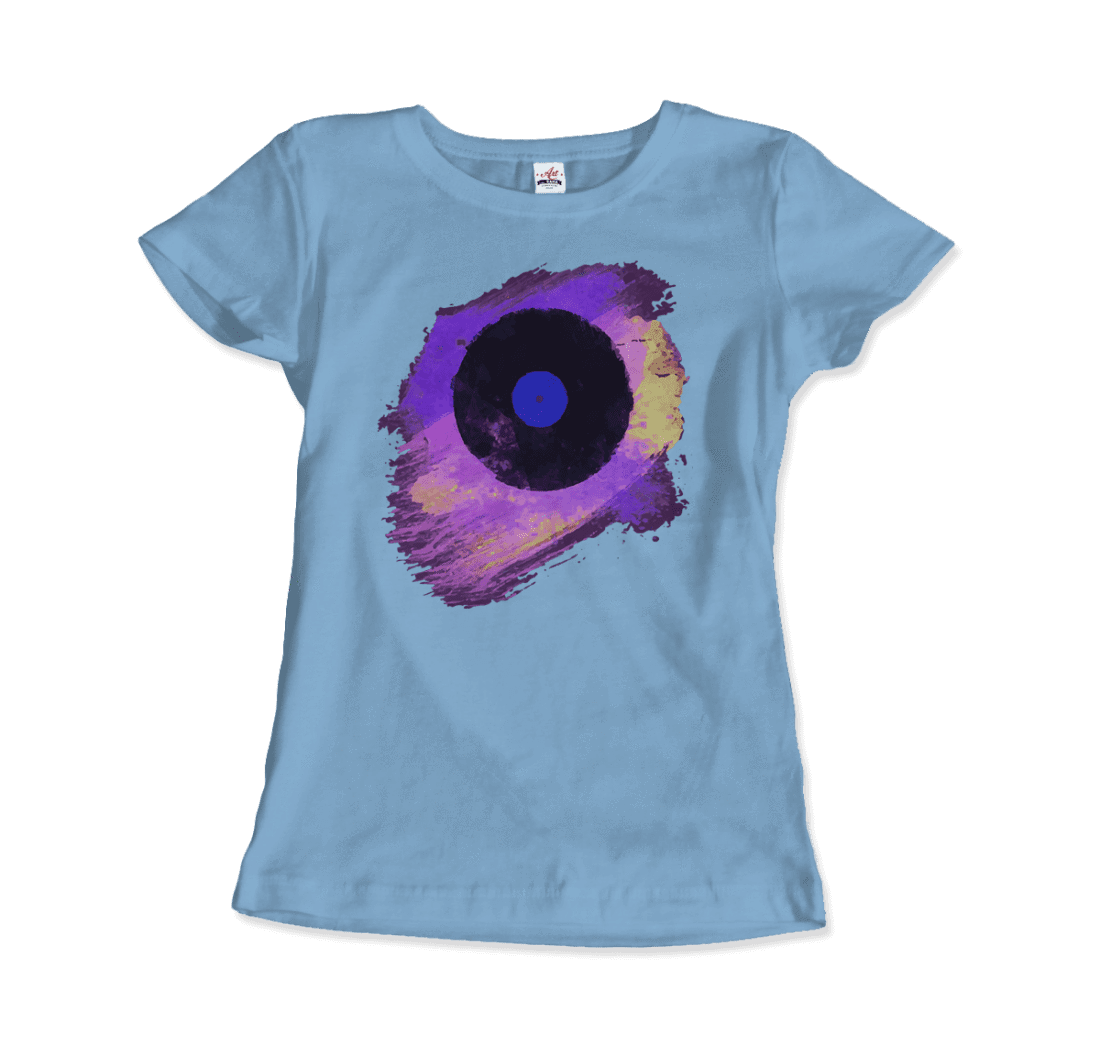 Vinyl Record Made of Paint Scattered in Purple Tones T-Shirt