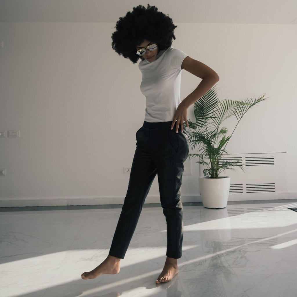 Sandra Milano Black Soft Leather Ladies Trousers