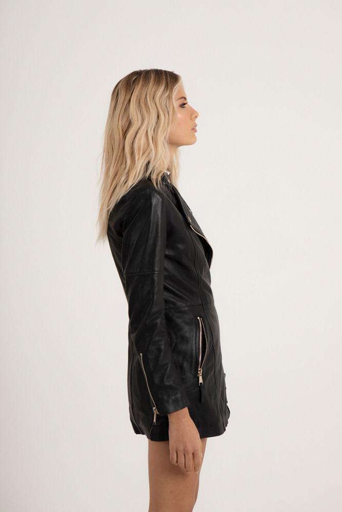 Long Biker Jacket Black