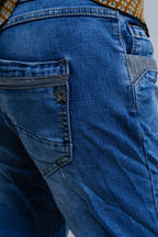 Blue Skinny Jeans with Sequin Details