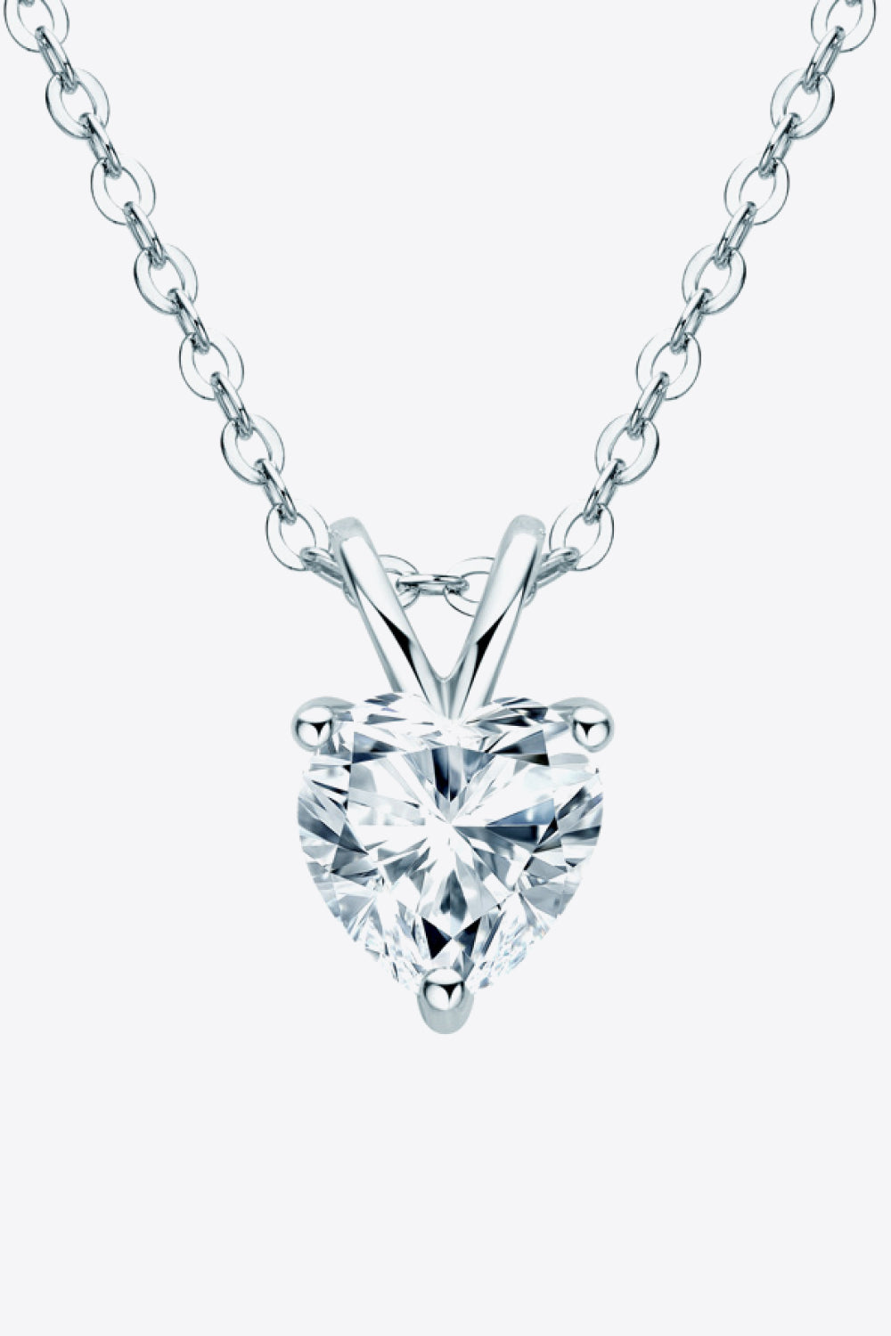 Heart-Shaped 1 Ct Moissanite Pendant Necklace