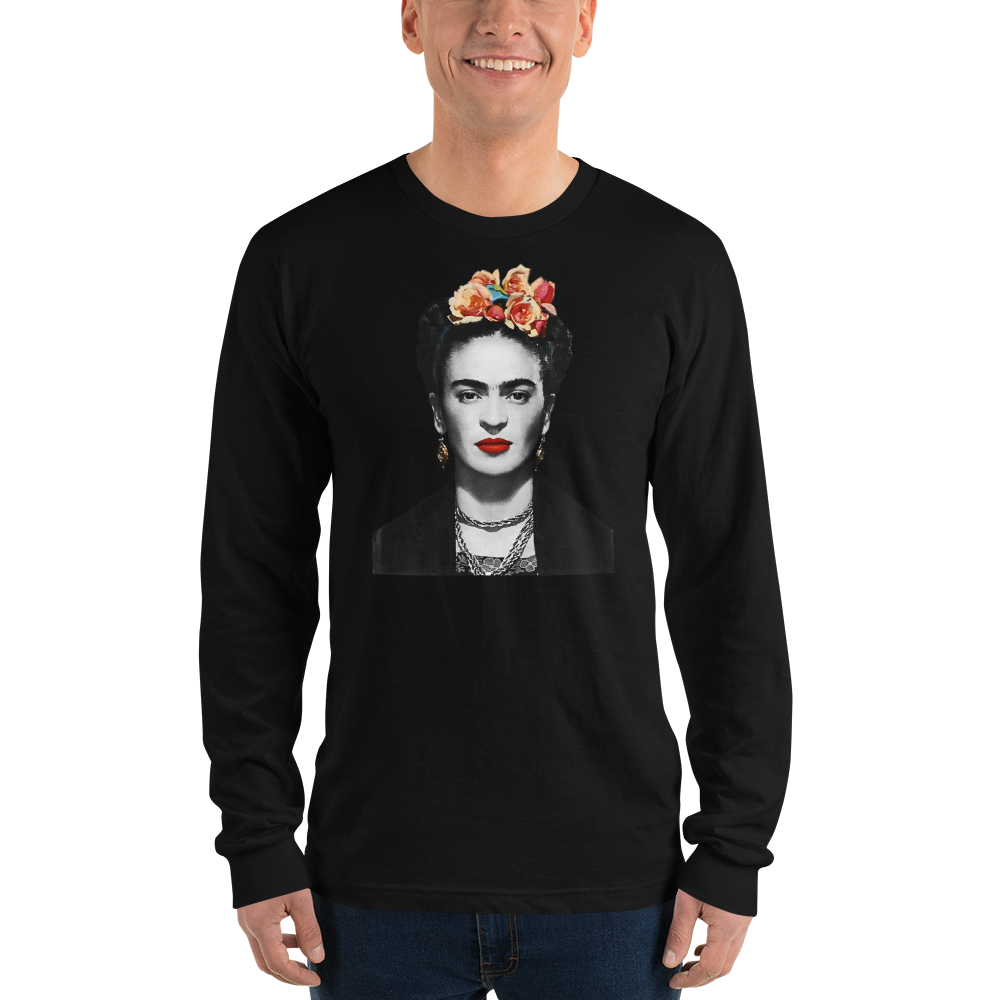 Frida Kahlo With Flowers Poster Artwork Long Sleeve Shirt