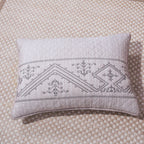 Elegant Fair Isle Purple Grey Yarn Dyed Quilted Coverlet Bedspread Set