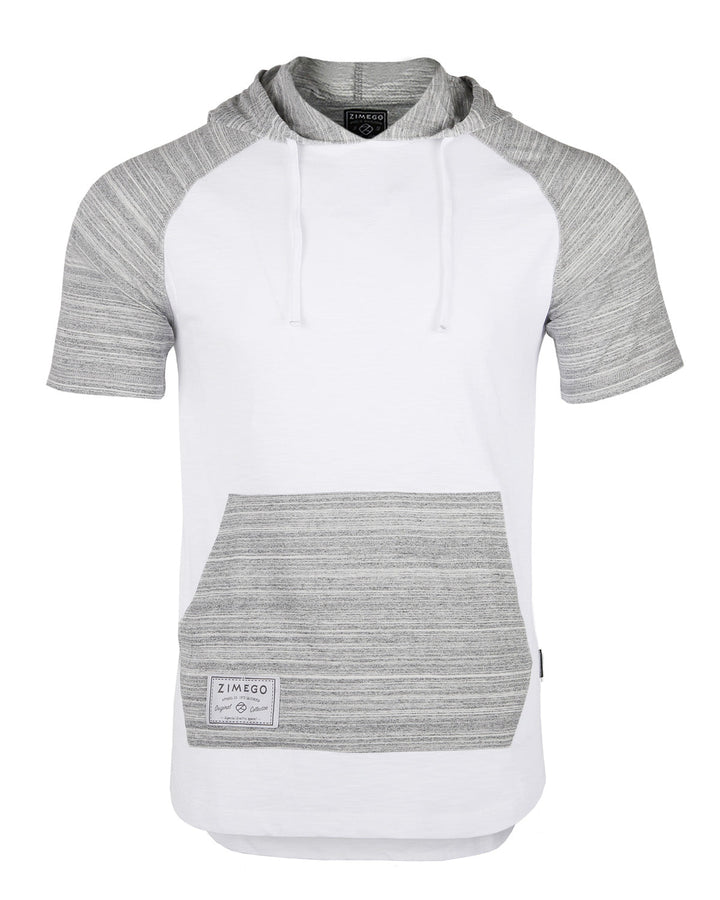 Two-Tone Short Sleeve Raglan Hoodie