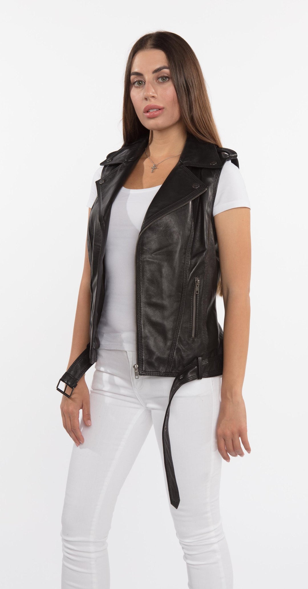 Womens Liana Leather Vest